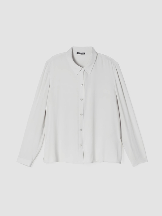 Silk Georgette Crepe Classic Collar Shirt | EILEEN FISHER