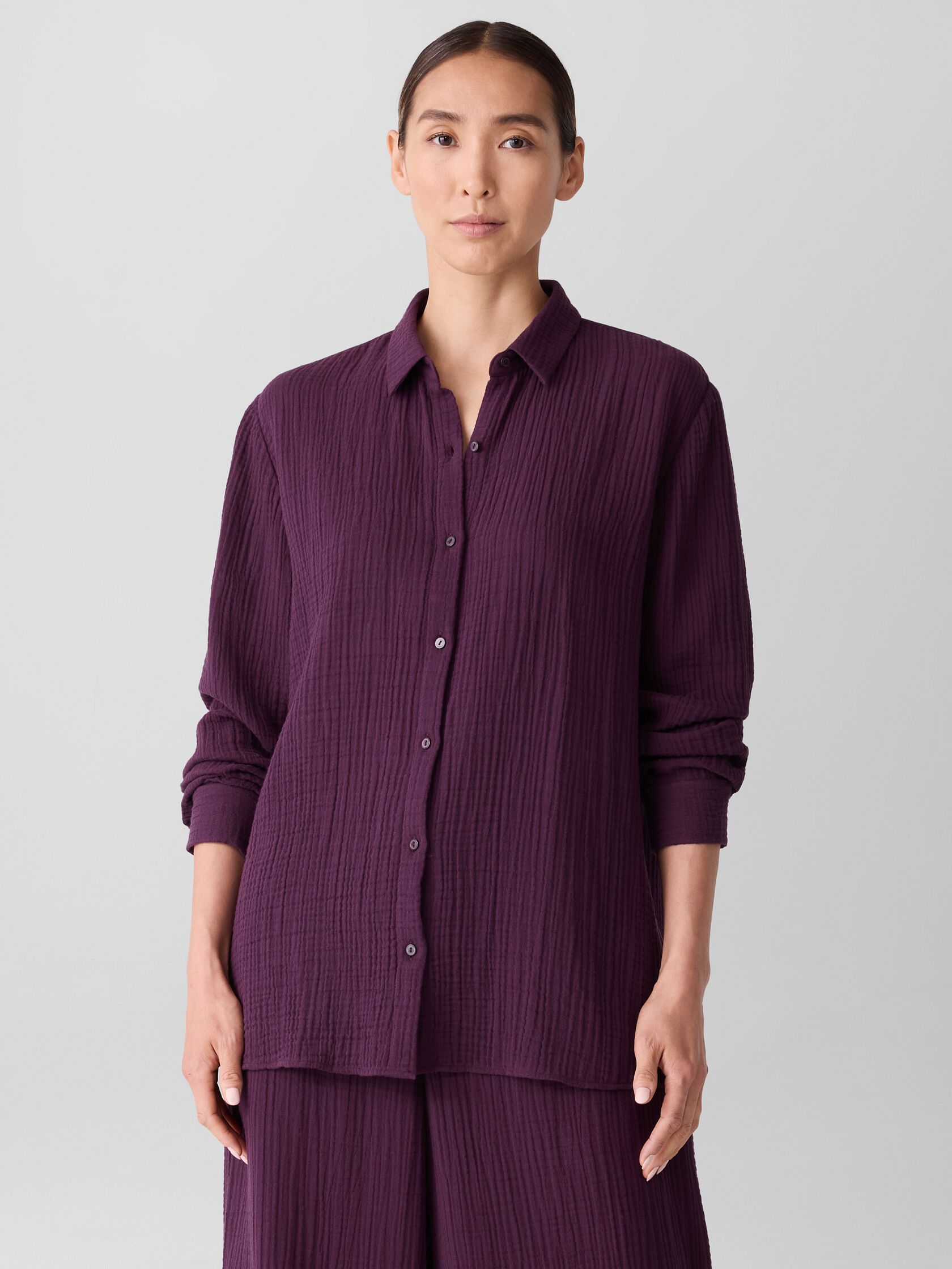 Organic Cotton Lofty Gauze Classic Collar Shirt