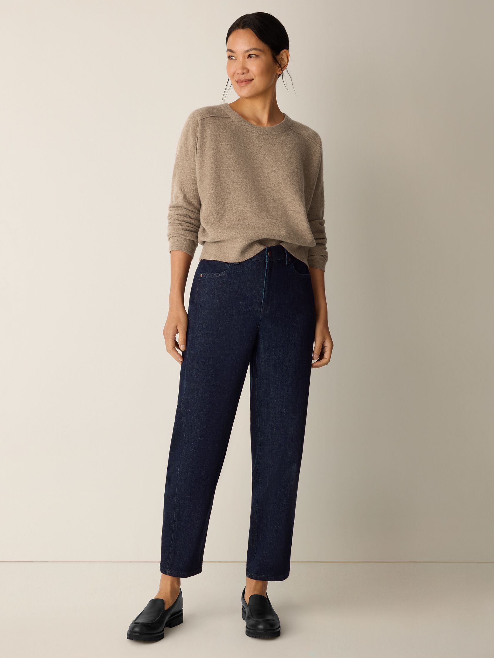Cotton Stretch Denim Lantern Jean