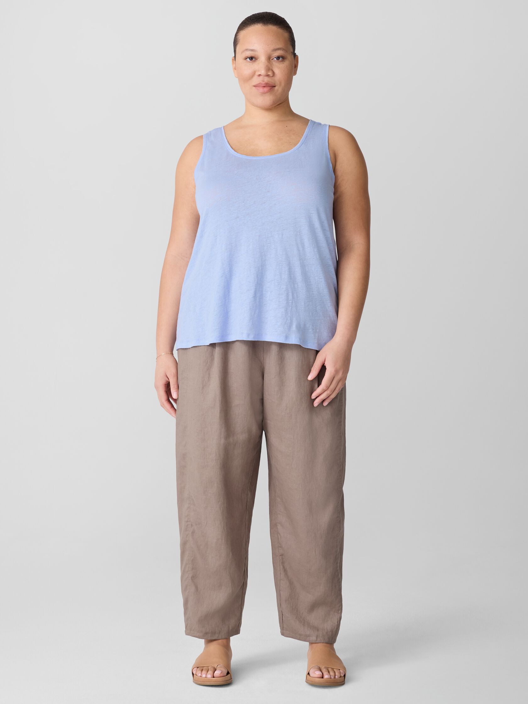 Organic Linen Jersey Scoop Neck Tank
