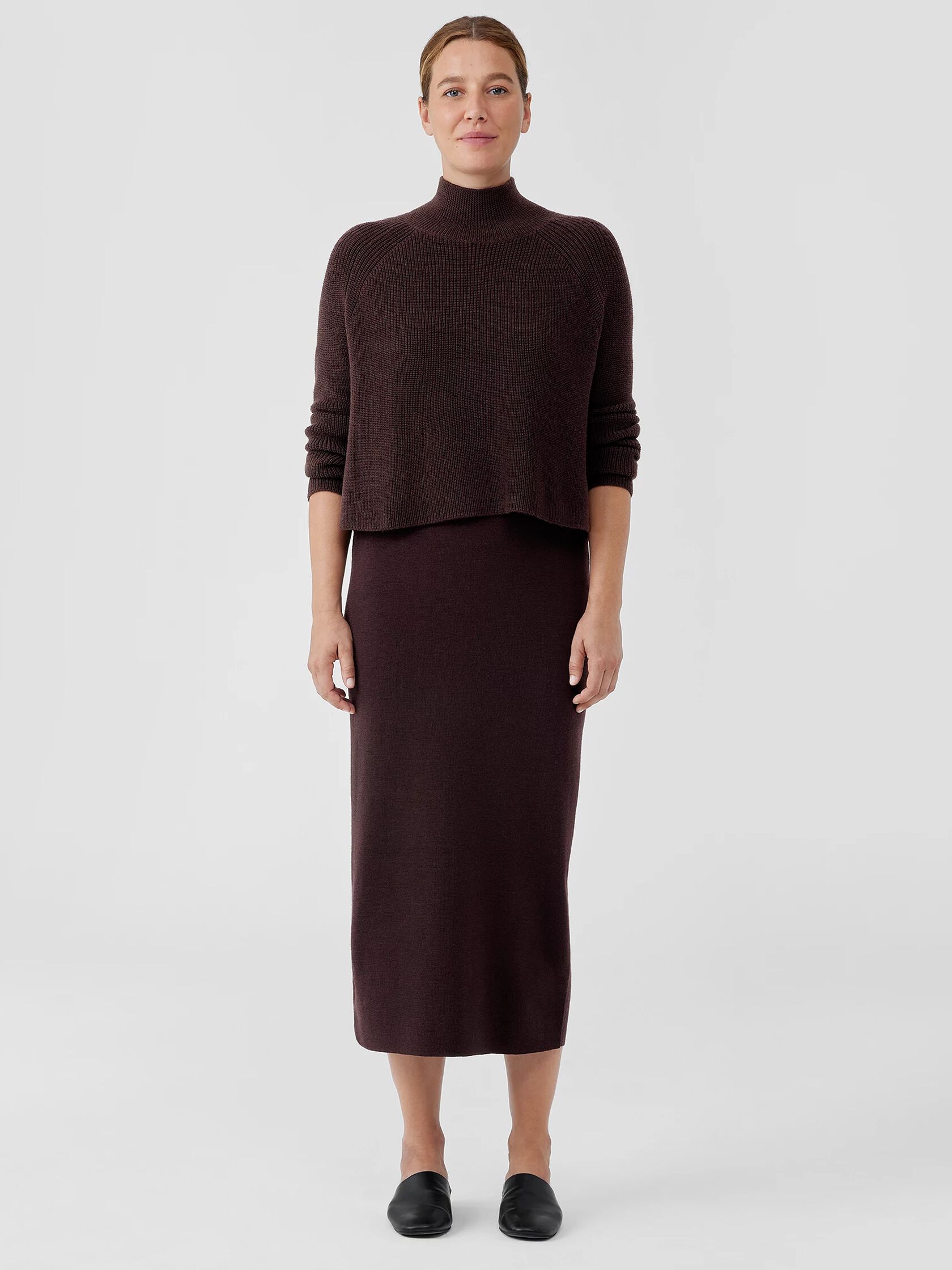 Merino Rib Pencil Skirt in Regenerative Wool