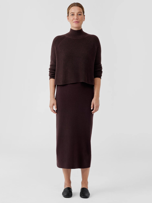 Merino Rib Pencil Skirt in Regenerative Wool