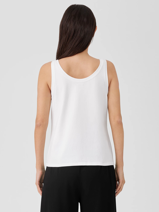 Pima Cotton Stretch Jersey Scoop Neck Tank