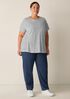 Striped Organic Linen Jersey Crew Neck Tee