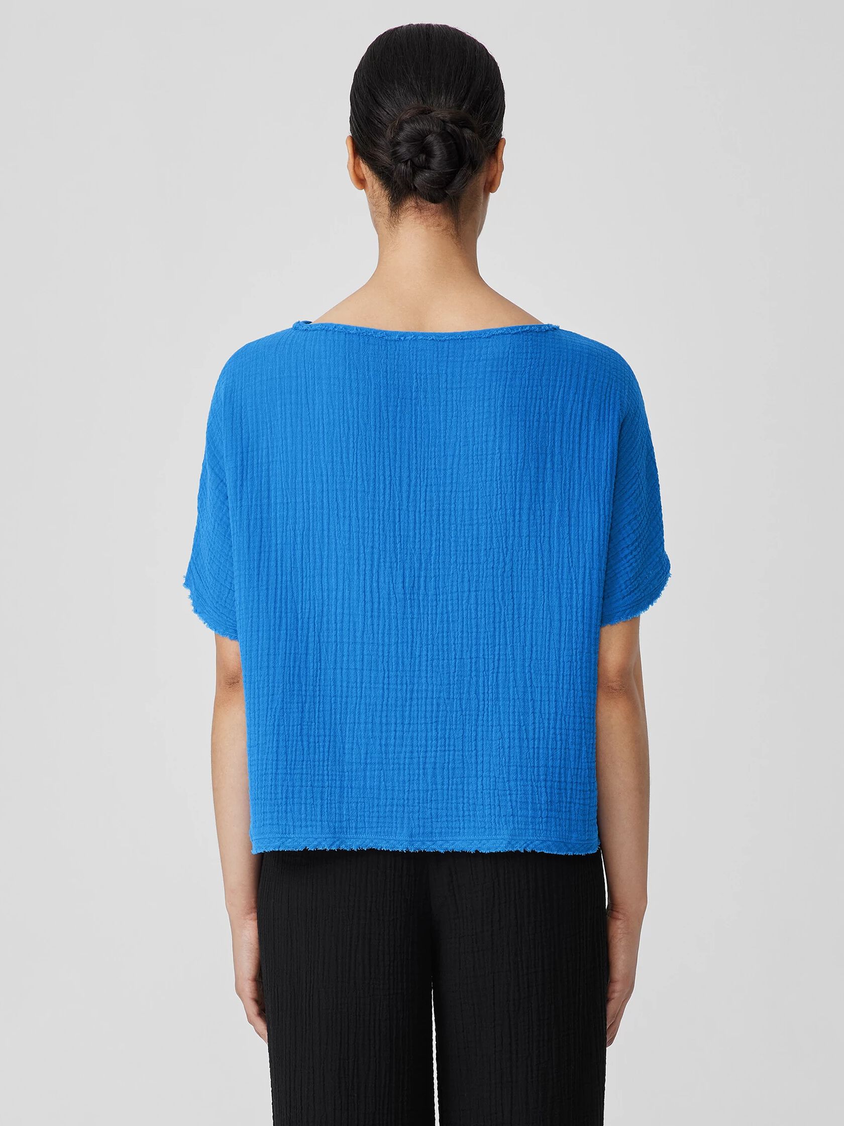 Organic Cotton Lofty Gauze Bateau Neck Top