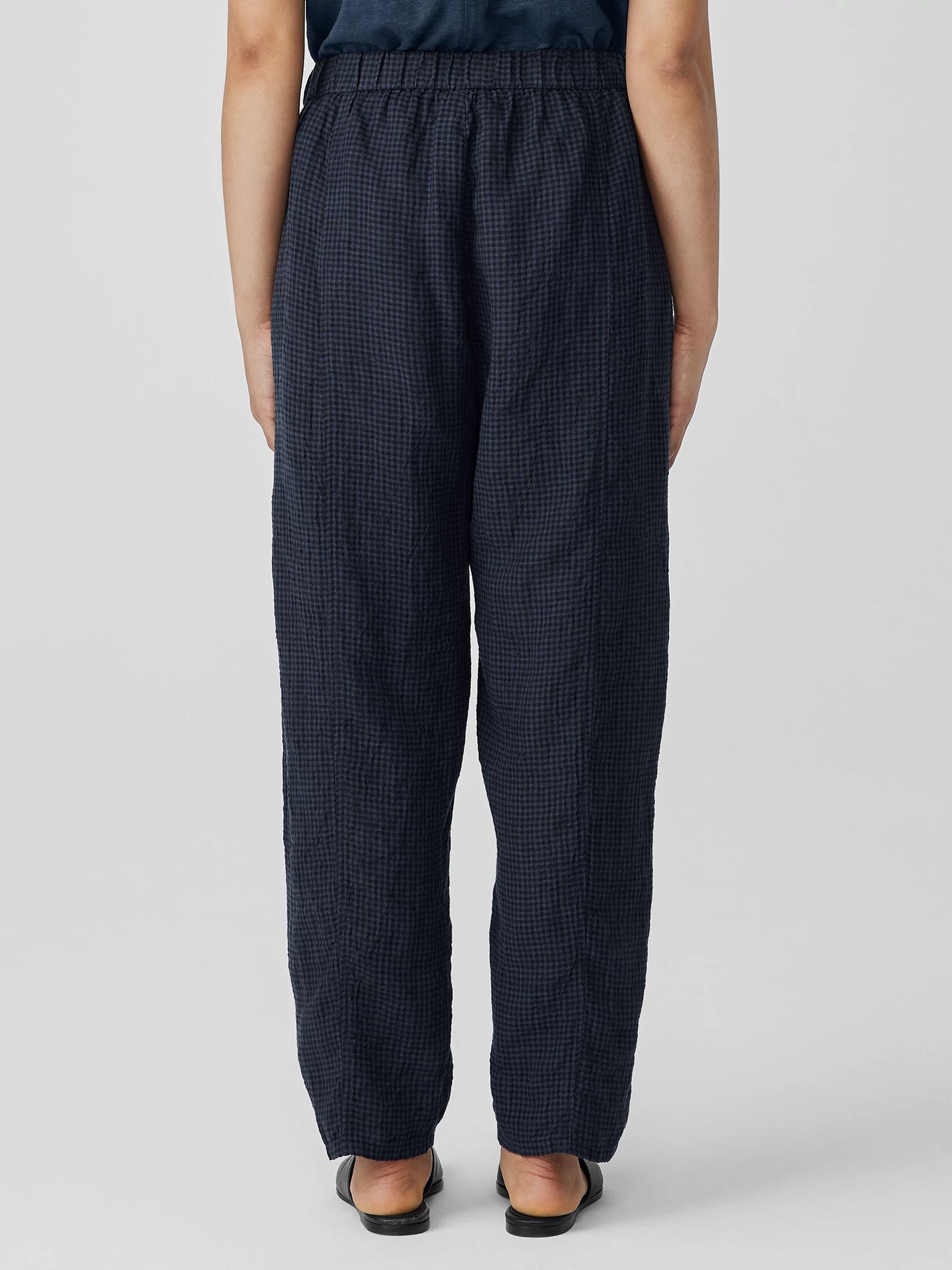 Puckered Organic Linen Lantern Pant