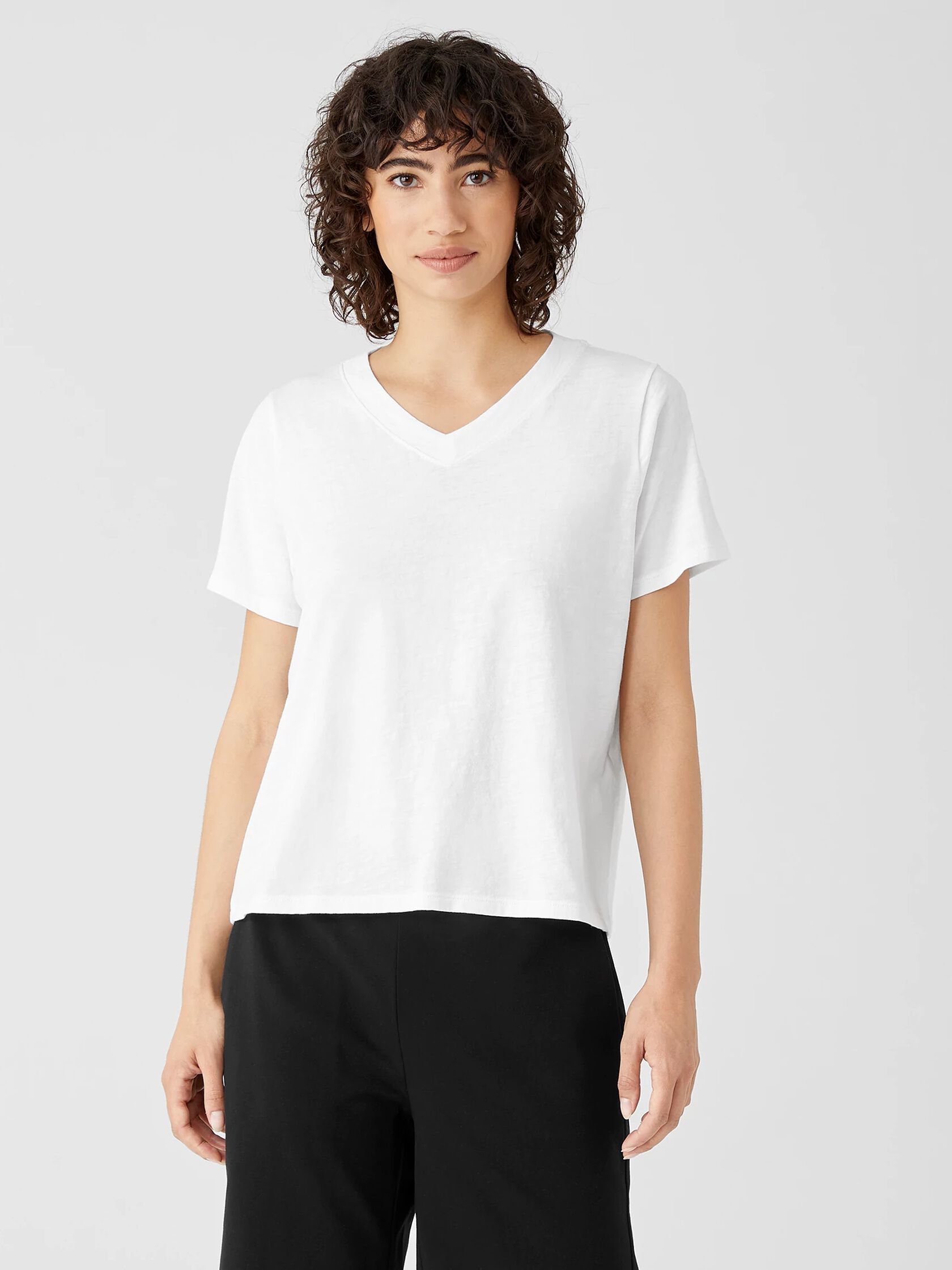 Organic Cotton Slub V-Neck Tee