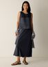 Textured Satin Ballet Neck Tank