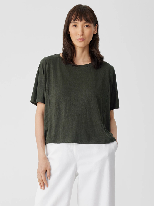 Organic Linen Jersey Round Neck Tee