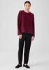 Boucle Wool Knit Crew Neck Box-Top