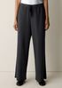 Waffle Cotton Blend Doubleknit Wide-Leg Pant