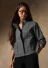 Organic Cotton Tweed Stand Collar Jacket