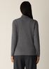 Mélange Sheer Cotton Blend Knit Turtleneck Top