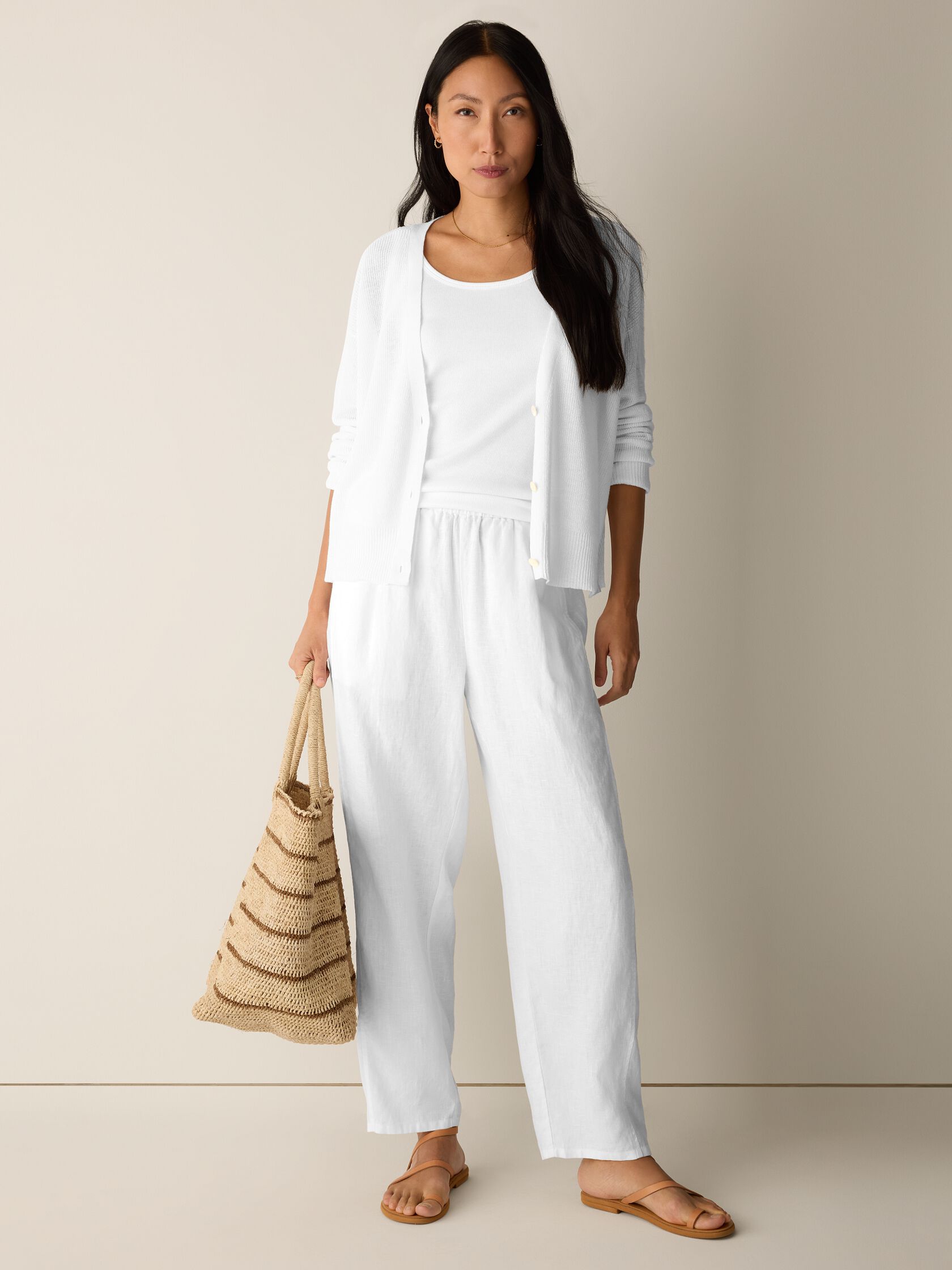 Organic Linen Pleated Lantern Pant