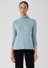 Ribbed Pima Cotton Blend Turtleneck Top