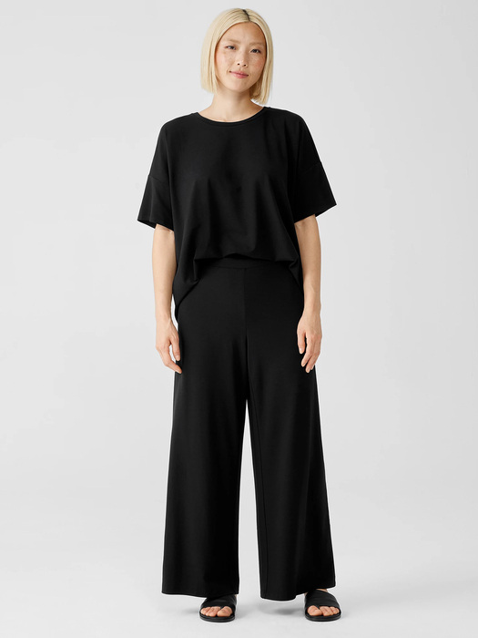 Stretch Jersey Knit Wide-Leg Pant