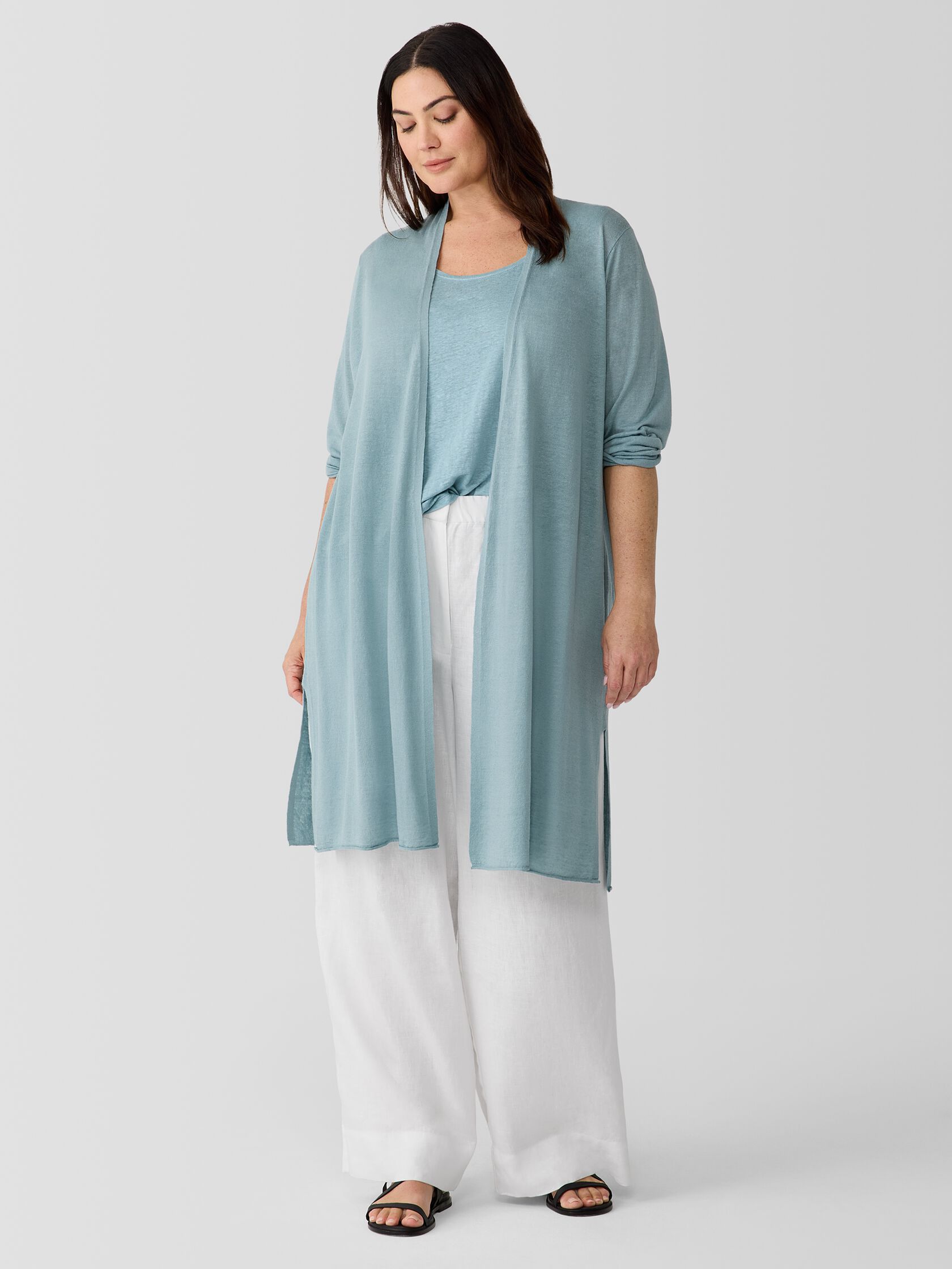 Organic Linen Cotton Long Cardigan