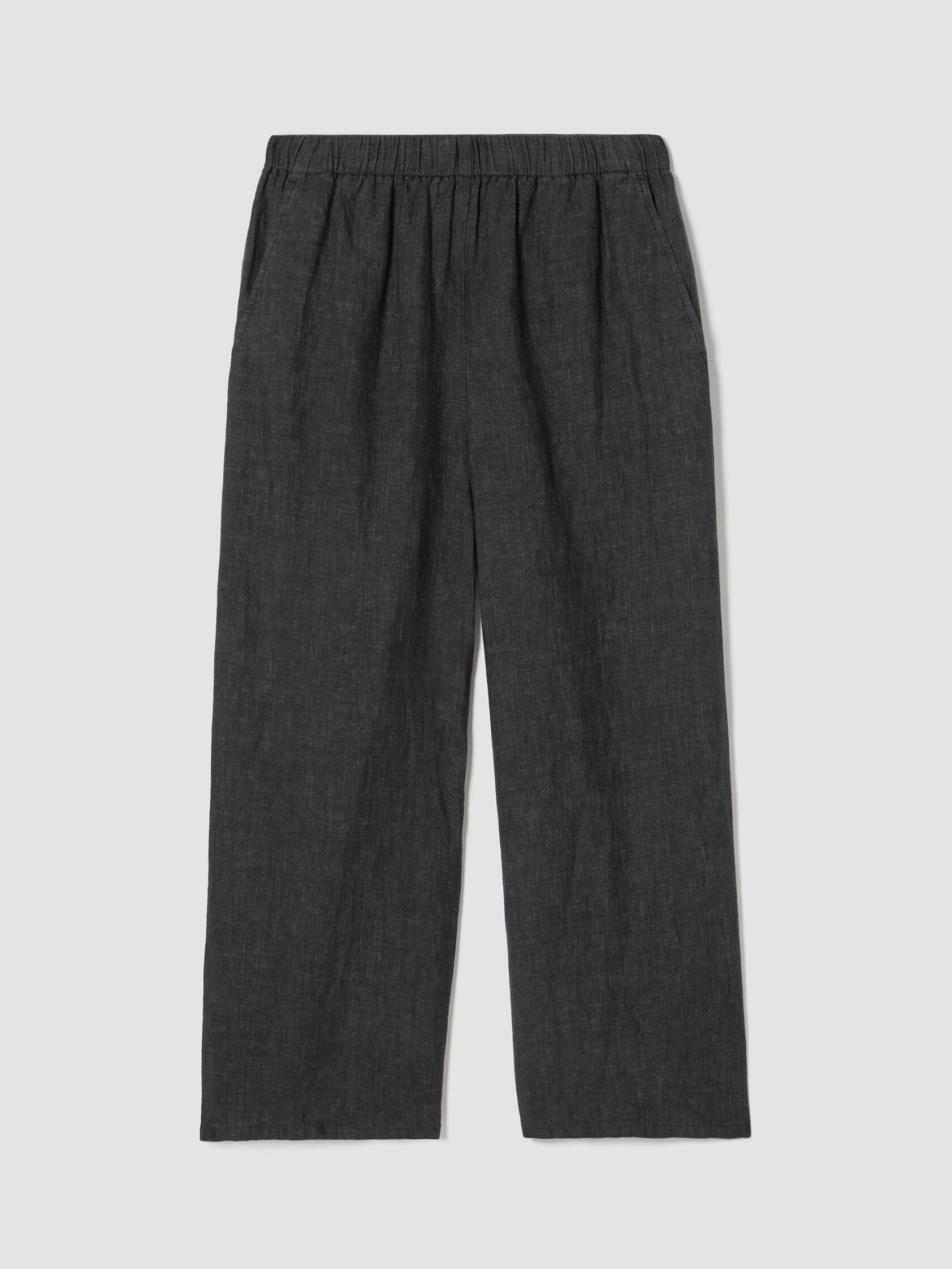 Washed Organic Linen Délavé Wide-Leg Pant