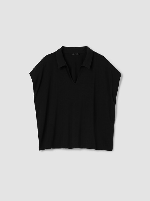 Fine Jersey Split Neck Top