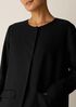 Textured Silk Weave Round Neck Coat
