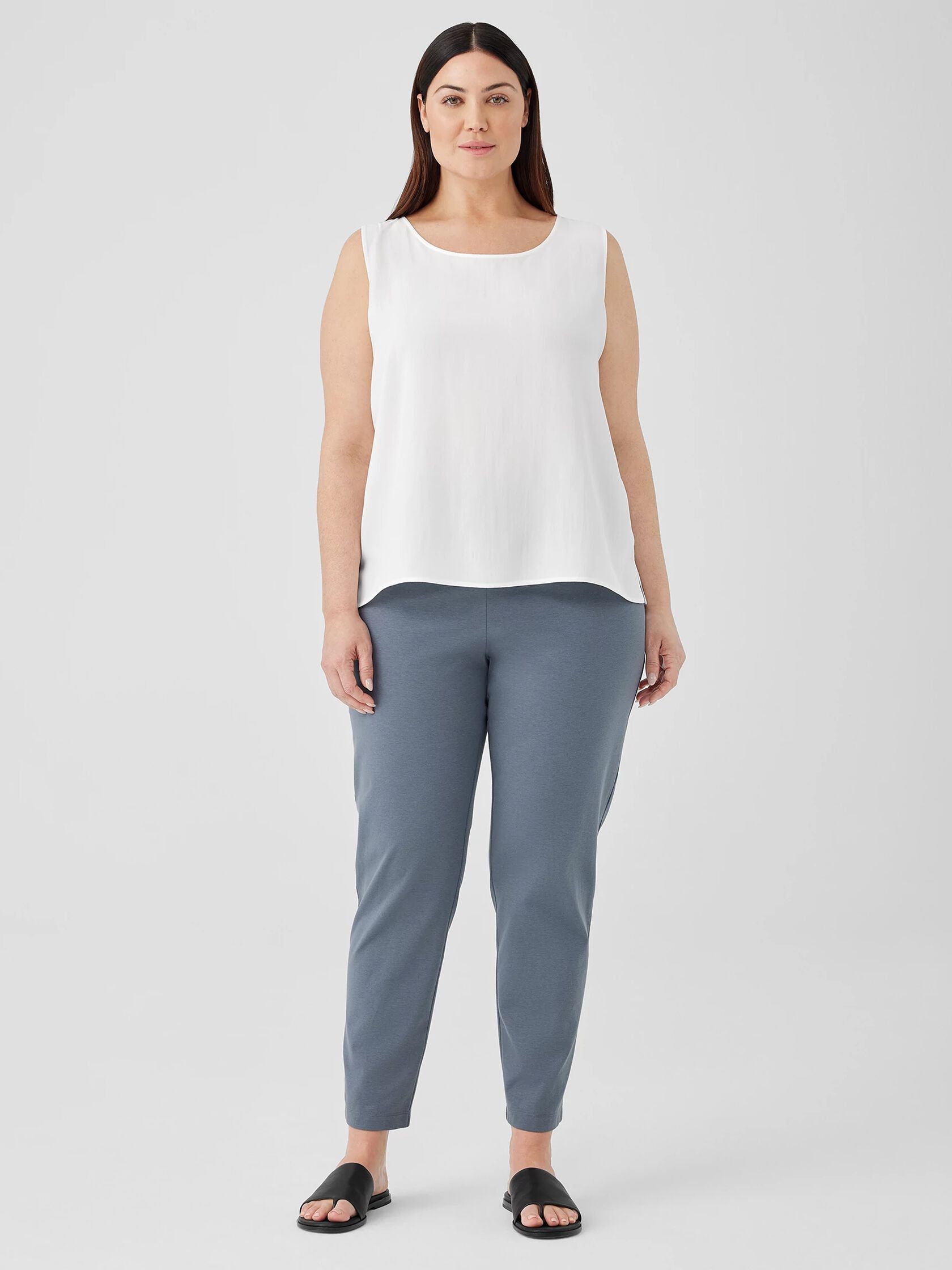Cotton Blend Ponte Slim Pant