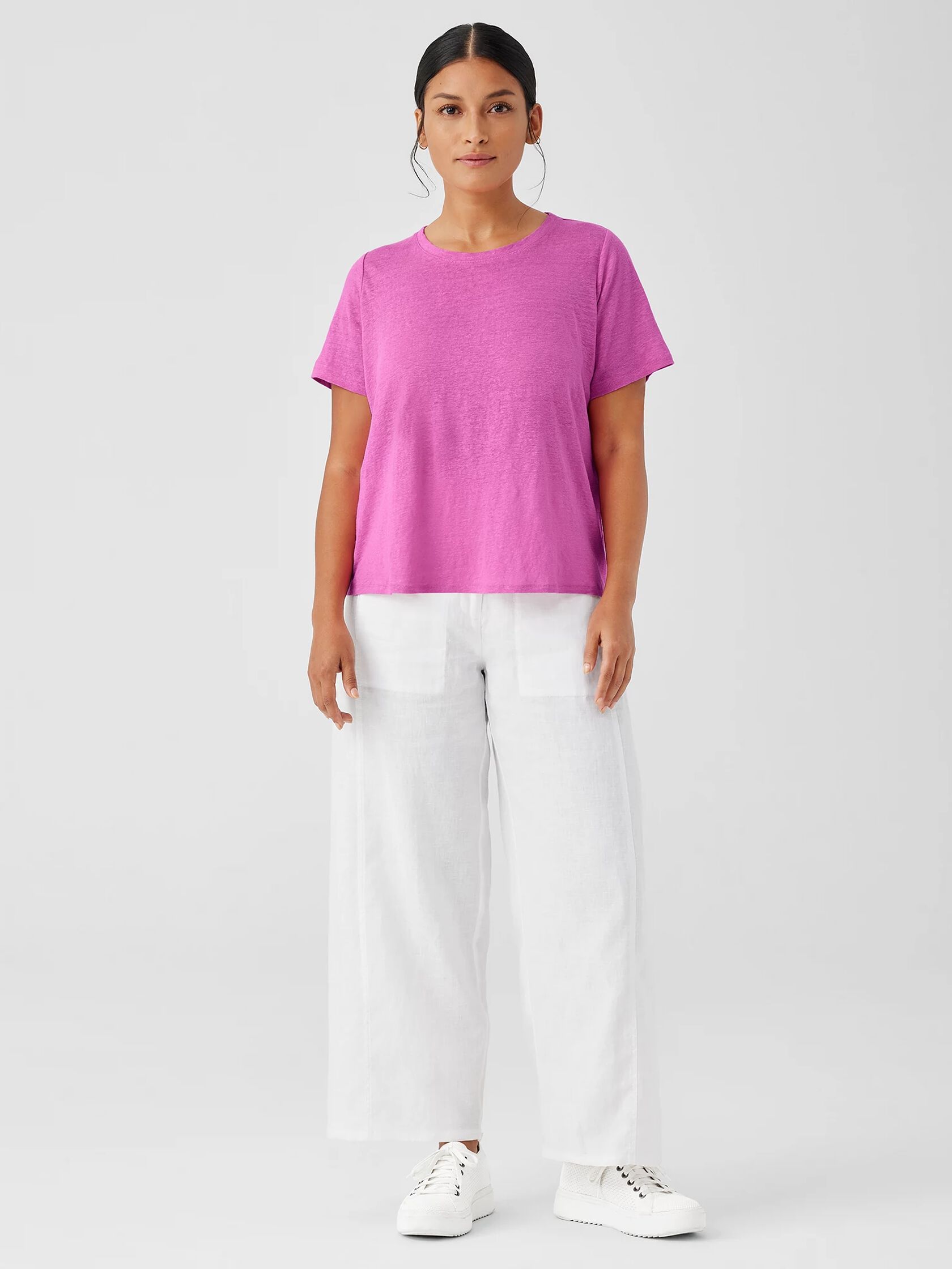 Organic Linen Jersey Crew Neck Tee
