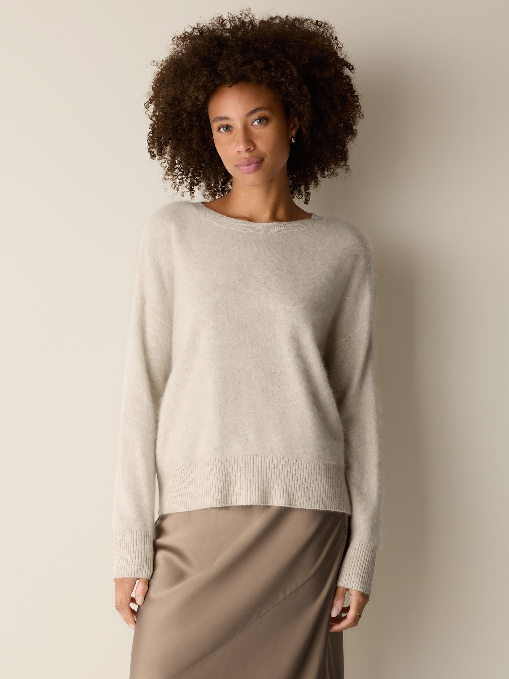 Cashmere Fluff Crew Neck Top
