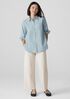 Washed Organic Cotton Poplin Classic Collar Long Shirt