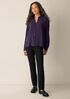 Silk Georgette Crepe Band Collar Top