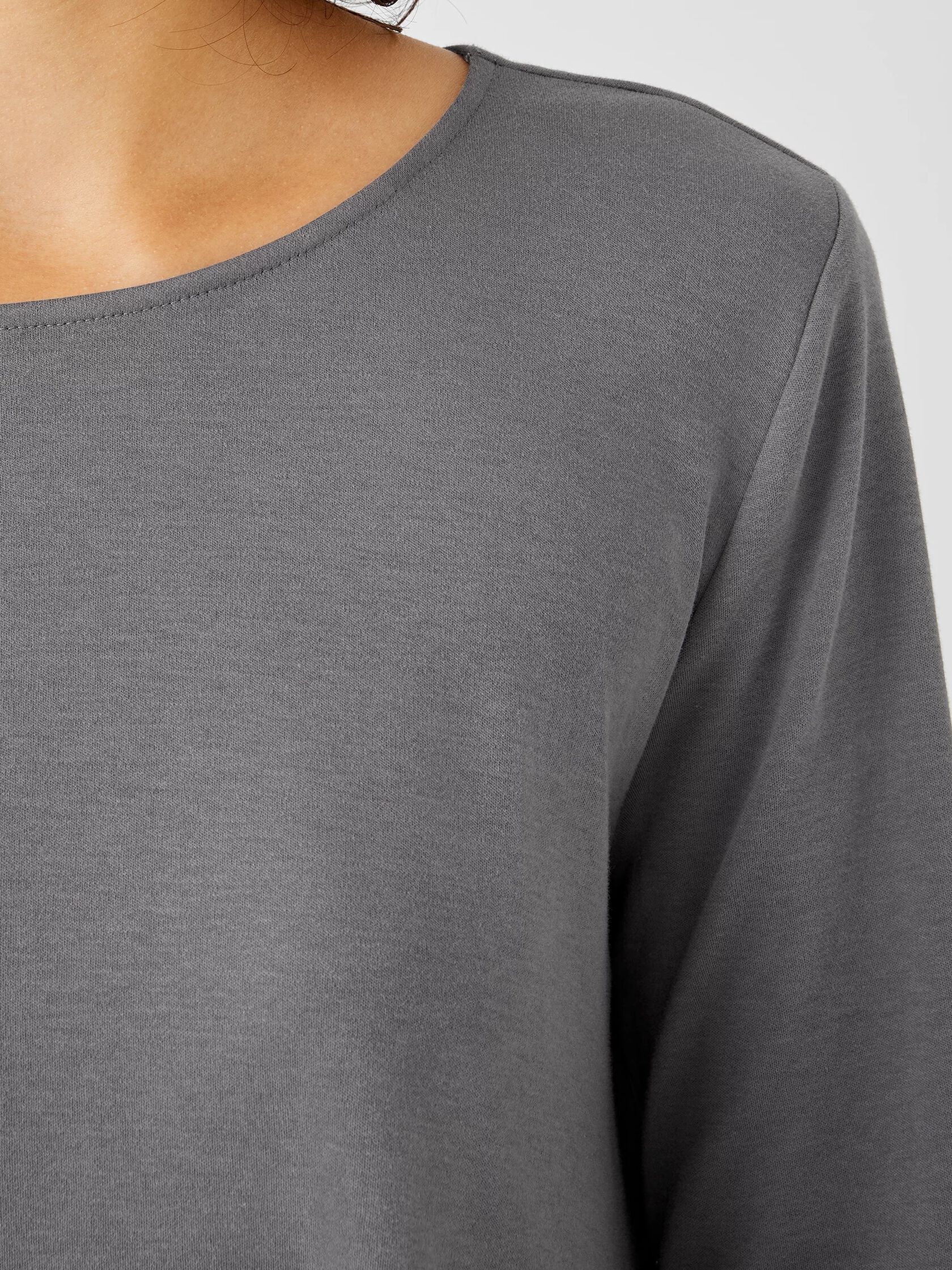 Cozy Organic Cotton Interlock Jewel Neck Top