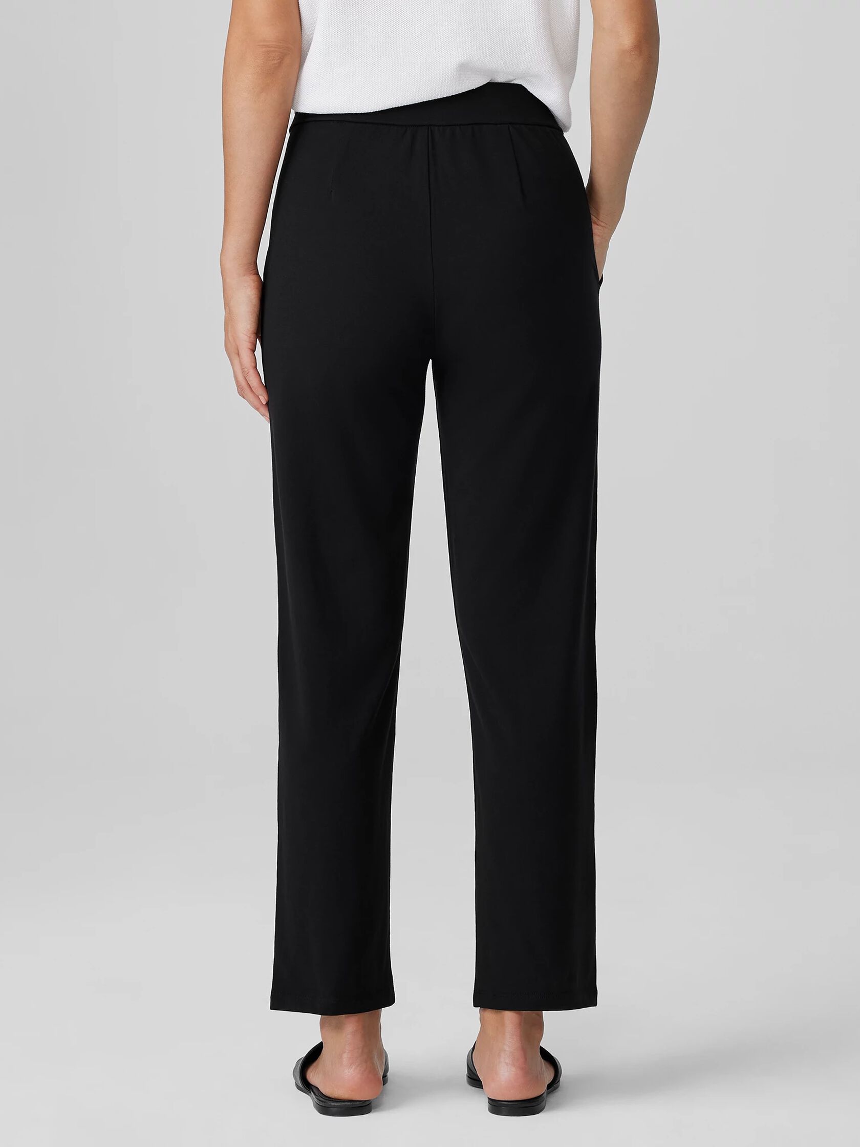 Pima Cotton Stretch Jersey Pintuck Pant