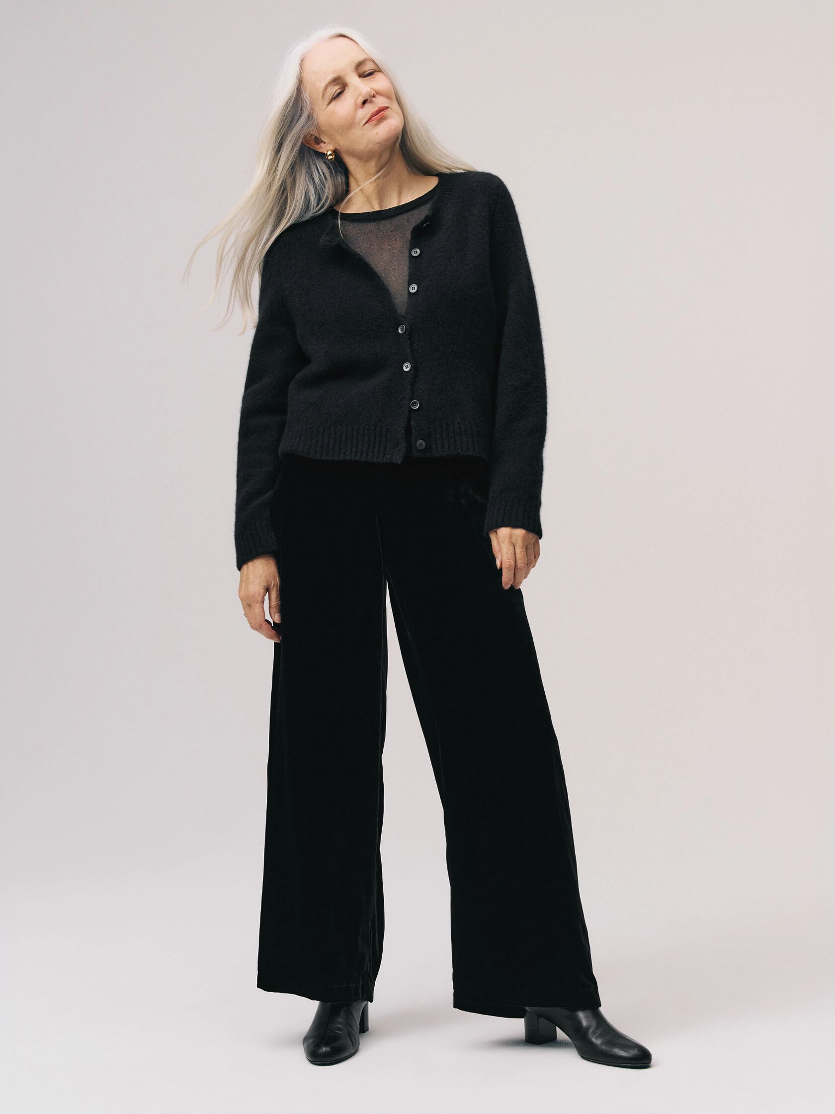 Velvet Wide-Leg Pant
