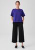 Organic Cotton Slubby Rib Knit Wide-Leg Pant