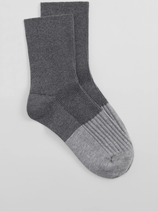 Organic Cotton Ribbed Quarter Crew Sock