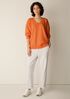 Garment-Dyed Organic Cotton Terry V-Neck Top