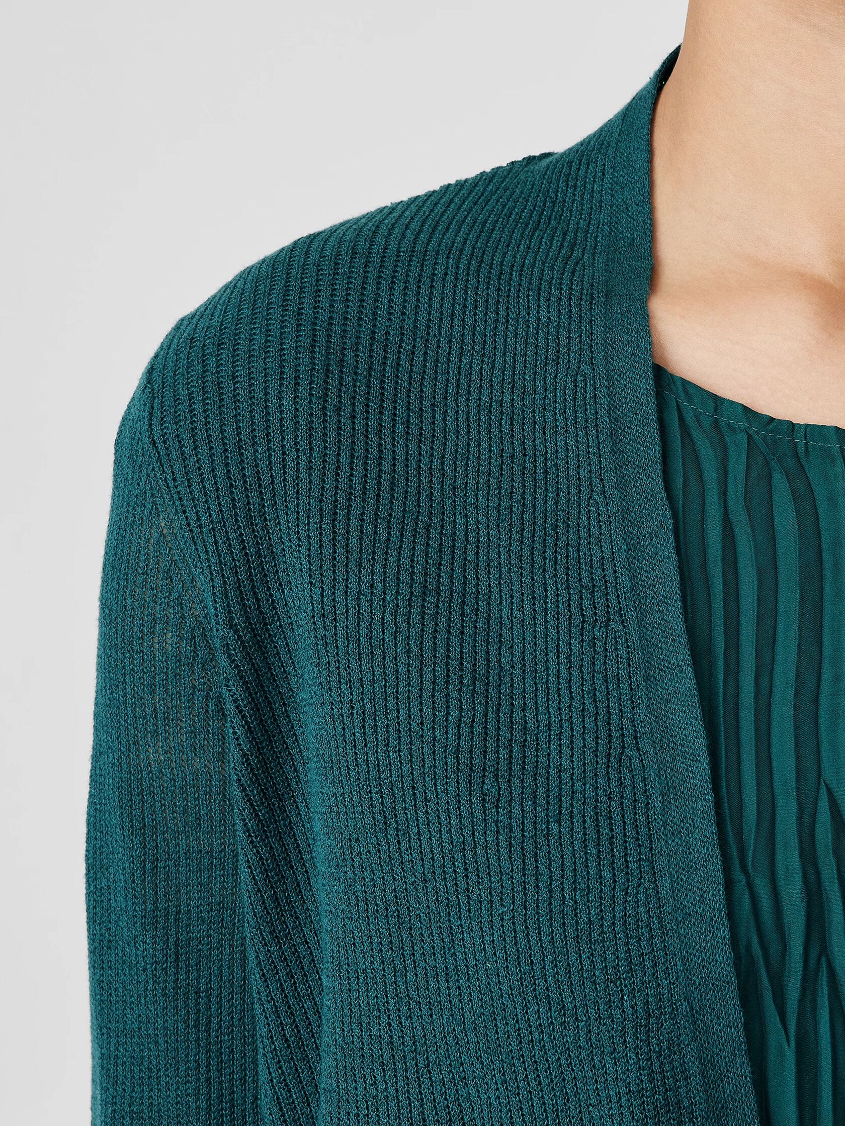 Organic Linen Cotton Airy Tuck Cropped Cardigan