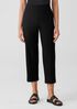 Washable Stretch Crepe Straight Pant with Yoke