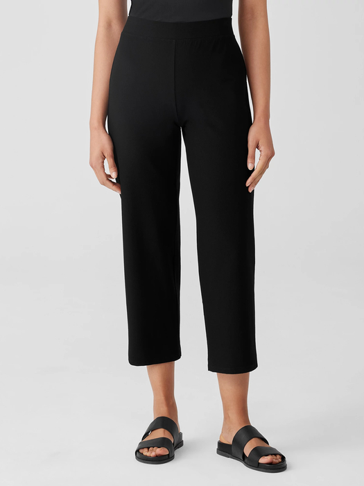 Washable Stretch Crepe Straight Pant with Yoke