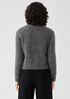 Mohair Plush Mélange Crew Neck Cardigan