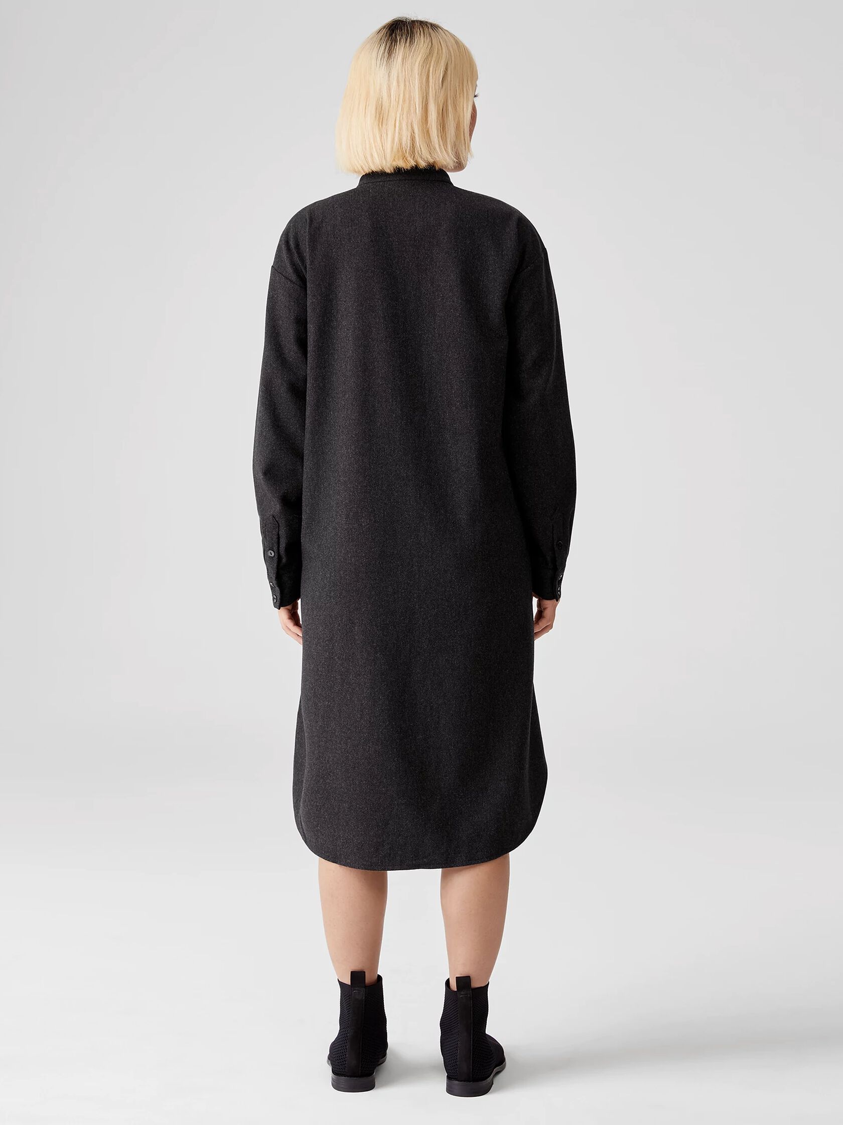 Soft Wool Flannel Shirtdress