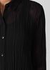 Crinkled Sheer Silk Georgette Classic Collar Shirt