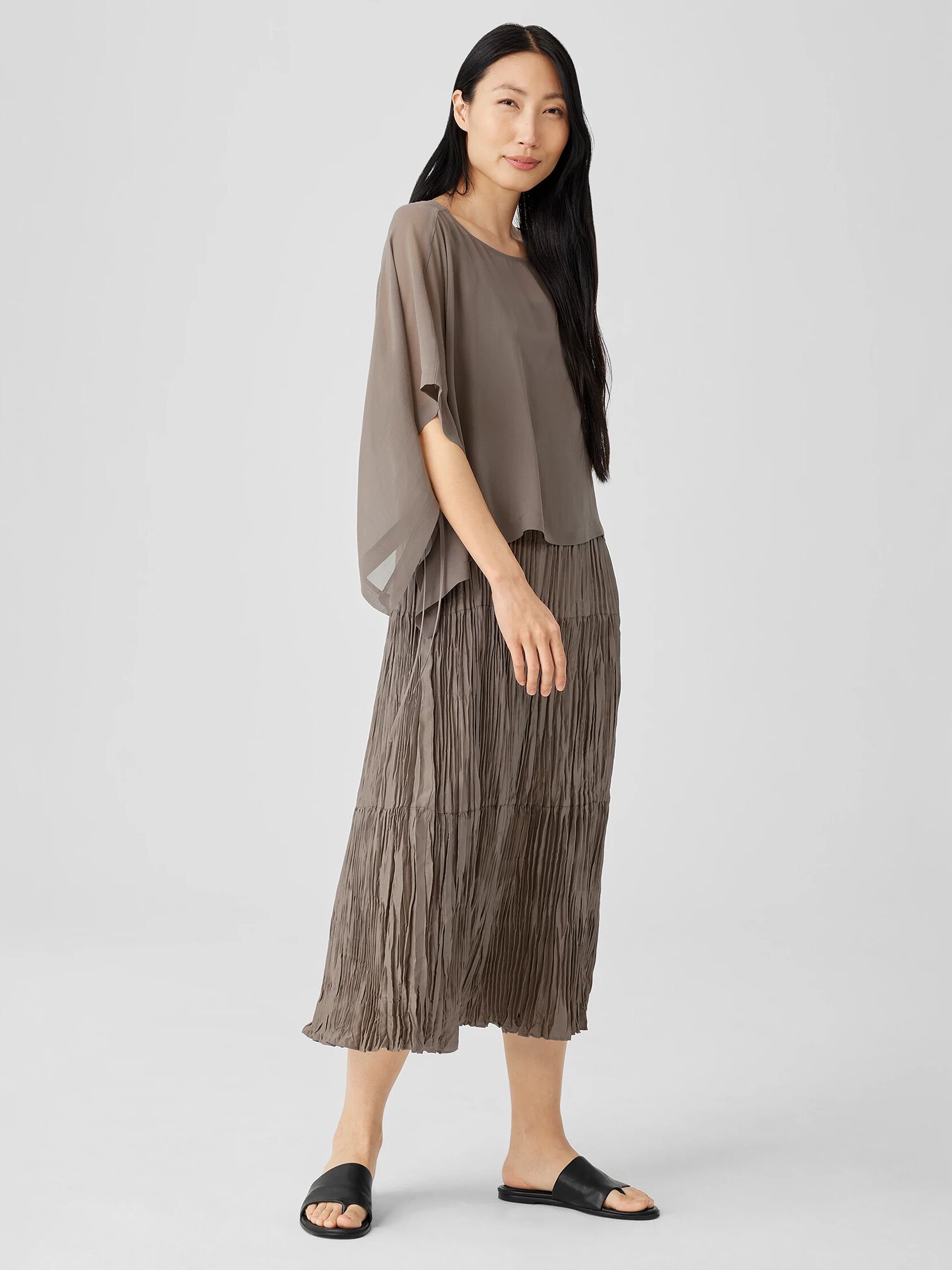 Sheer Silk Georgette Poncho