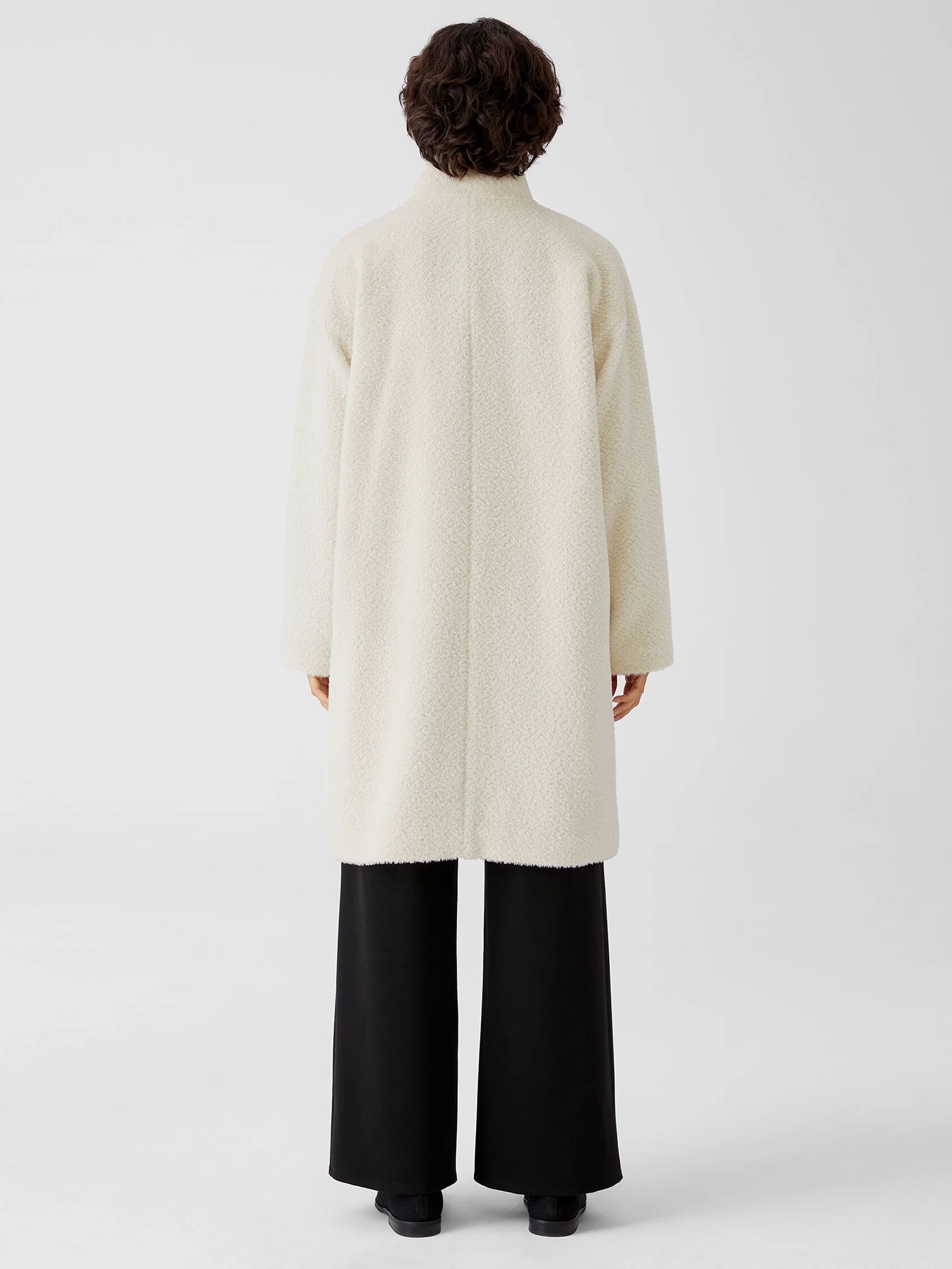 Sheared Suri Alpaca Stand Collar Coat