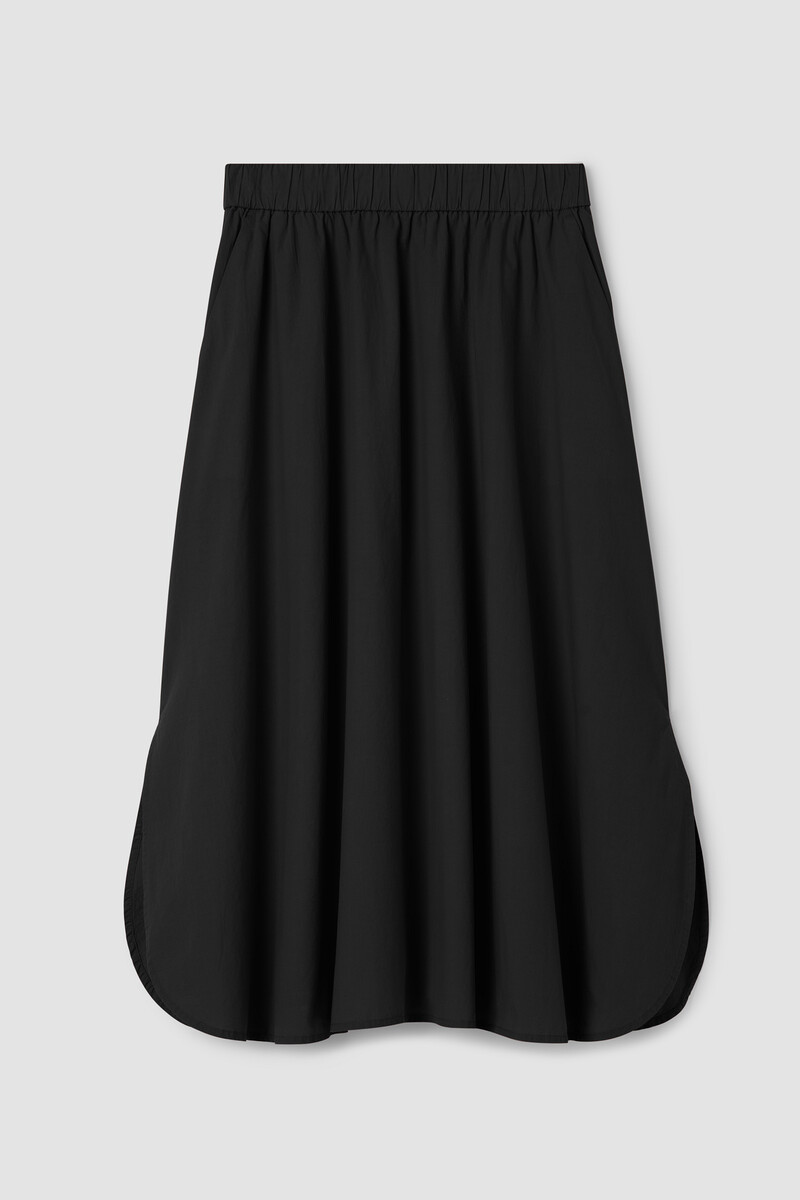 Washed Organic Cotton Poplin A-Line Skirt Washed Organic Cotton Poplin A-Line Skirt