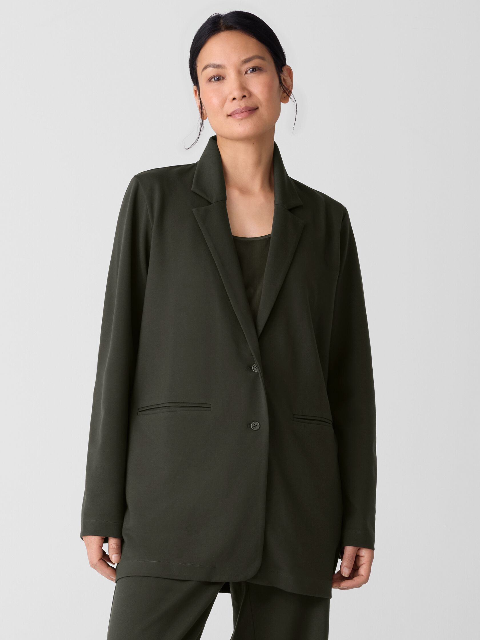 Washable Flex Ponte Long Blazer