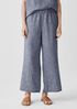 Puckered Organic Linen Wide-Leg Pant
