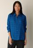 Puckered Organic Linen Plaid Classic Collar Shirt