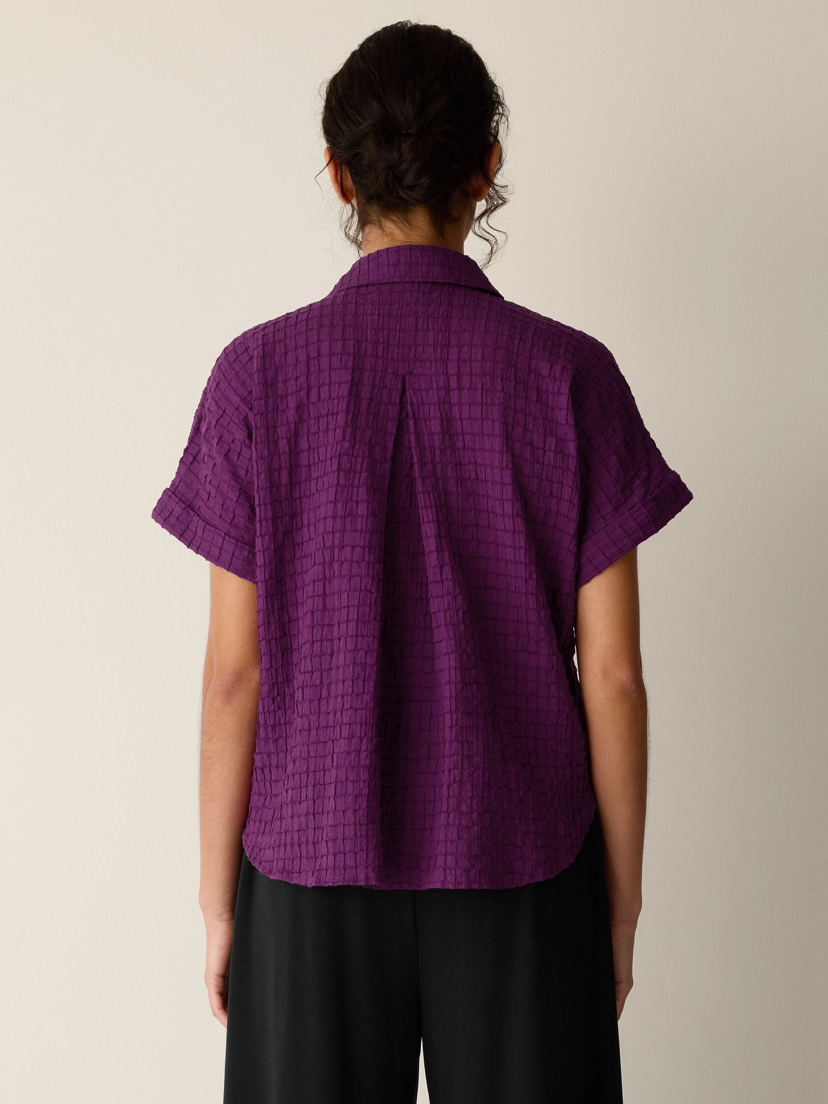 Organic Cotton Voile Box Notch Collar Shirt