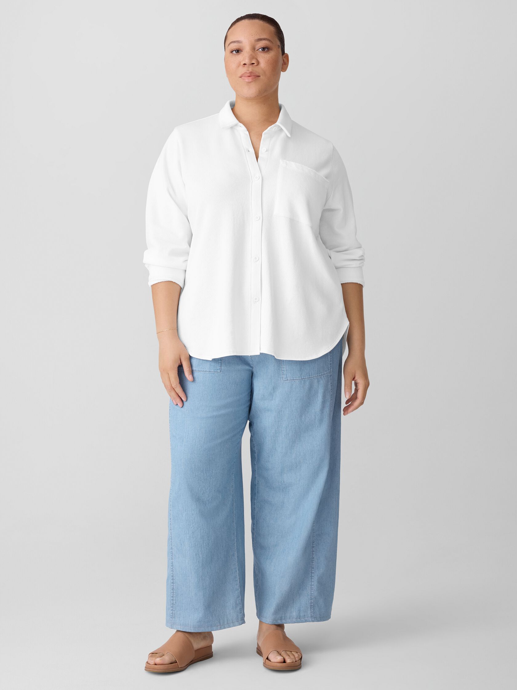 Lightweight Organic Cotton Terry Classic Collar Shirt