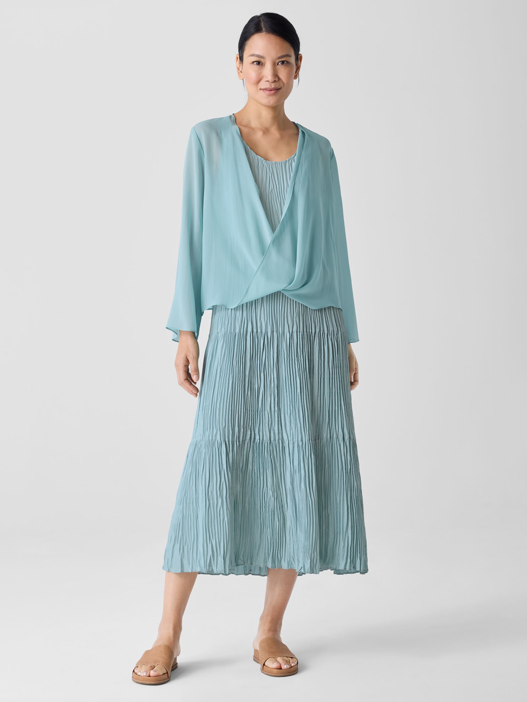 Sheer Silk Georgette Tie Jacket